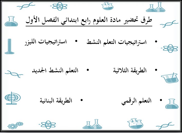 توزيع العلوم الصف الرابع الإبتدائي الفصل الدراسي الاول توزيع العلوم الصف الرابع الإبتدائي الفصل الدراسي الاول