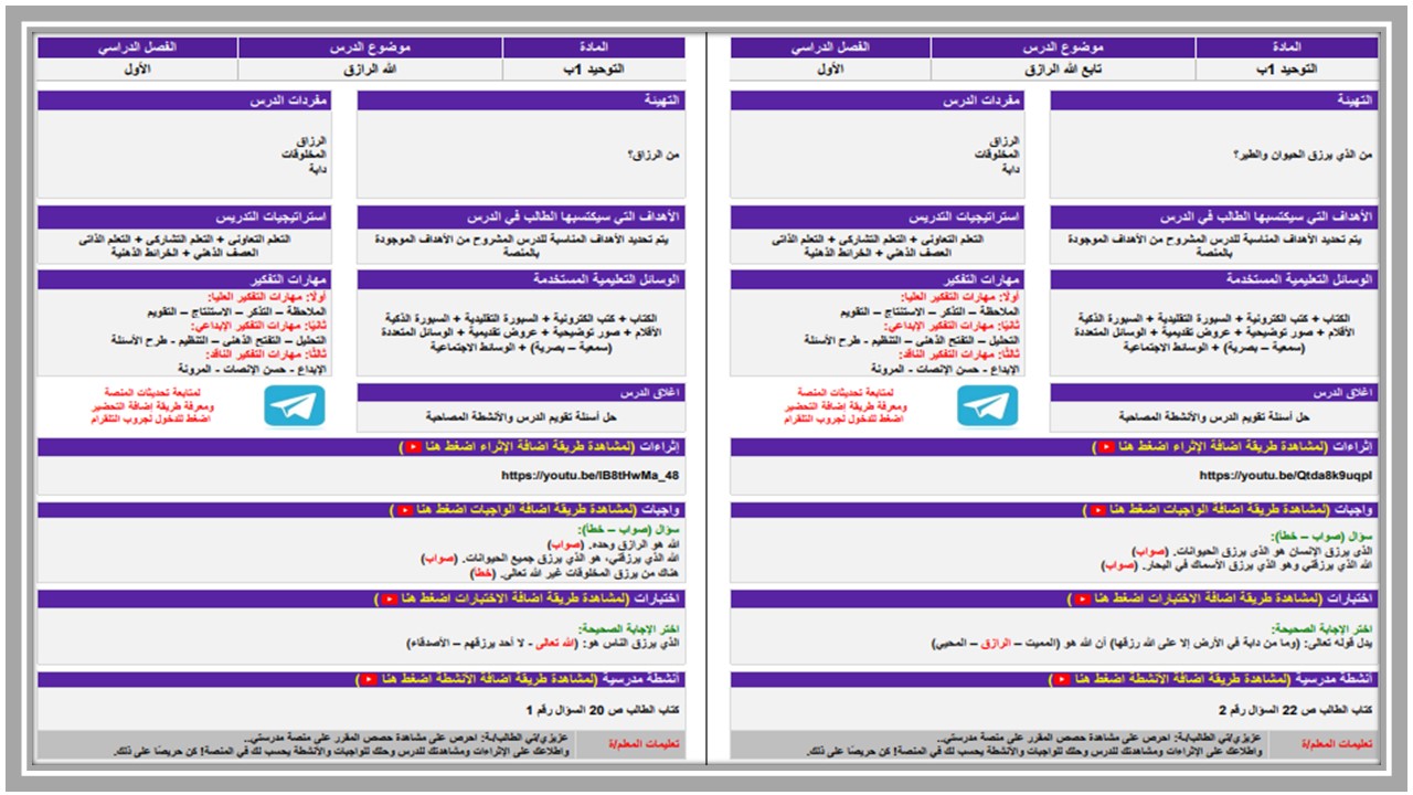 توزيع مادة الدراسات الاسلامية الأول الابتدائي الفصل الدراسي اول توزيع مادة الدراسات الاسلامية الأول الابتدائي الفصل الدراسي اول