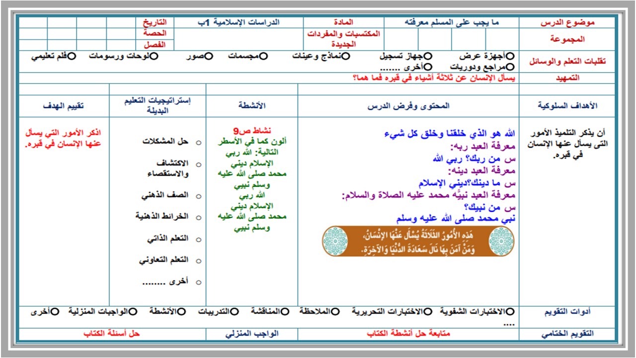 توزيع مادة الدراسات الاسلامية الأول الابتدائي الفصل الدراسي اول توزيع مادة الدراسات الاسلامية الأول الابتدائي الفصل الدراسي اول