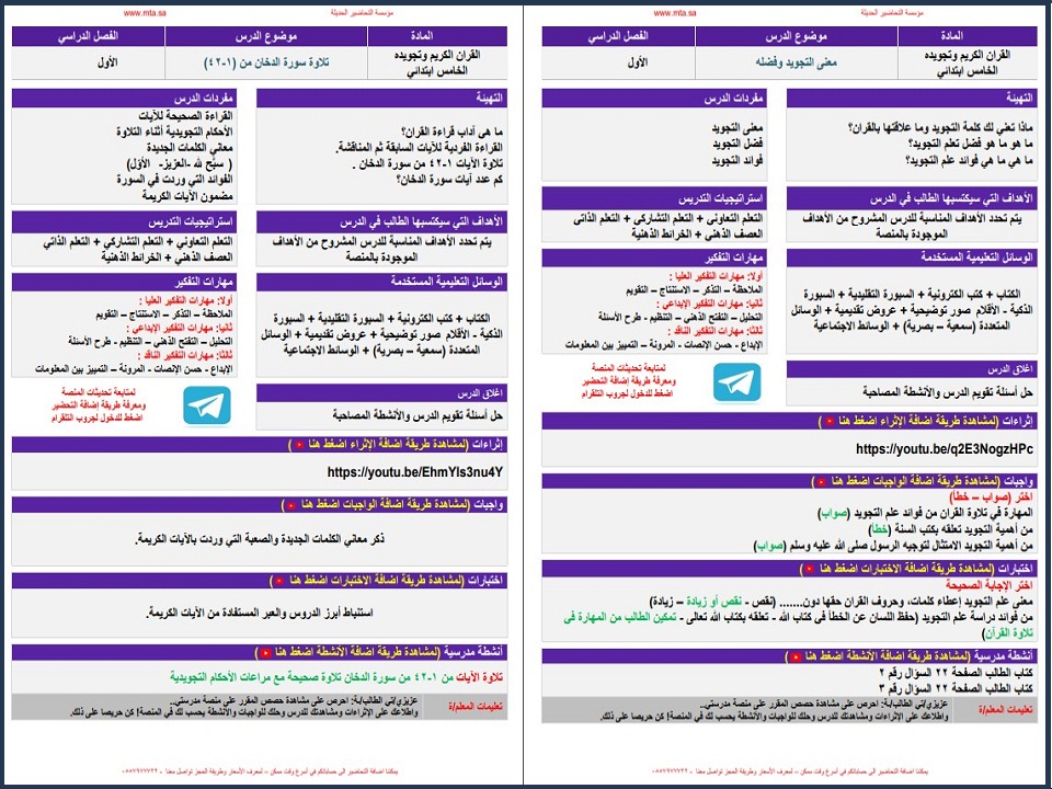 إختبارات القرآن الكريم الصف الخامس الابتدائي الفصل الدراسي الاول إختبارات القرآن الكريم الصف الخامس الابتدائي الفصل الدراسي الاول