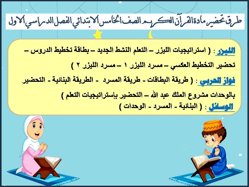 إختبارات القرآن الكريم الصف الخامس الابتدائي الفصل الدراسي الاول إختبارات القرآن الكريم الصف الخامس الابتدائي الفصل الدراسي الاول