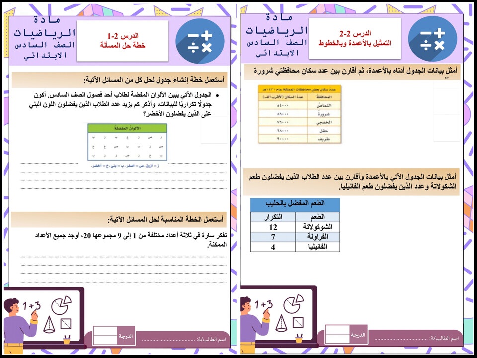 حل أسئلة الرياضيات الصف السادس الإبتدائى الفصل الدراسى الأول حل أسئلة الرياضيات الصف السادس الإبتدائى الفصل الدراسى الأول