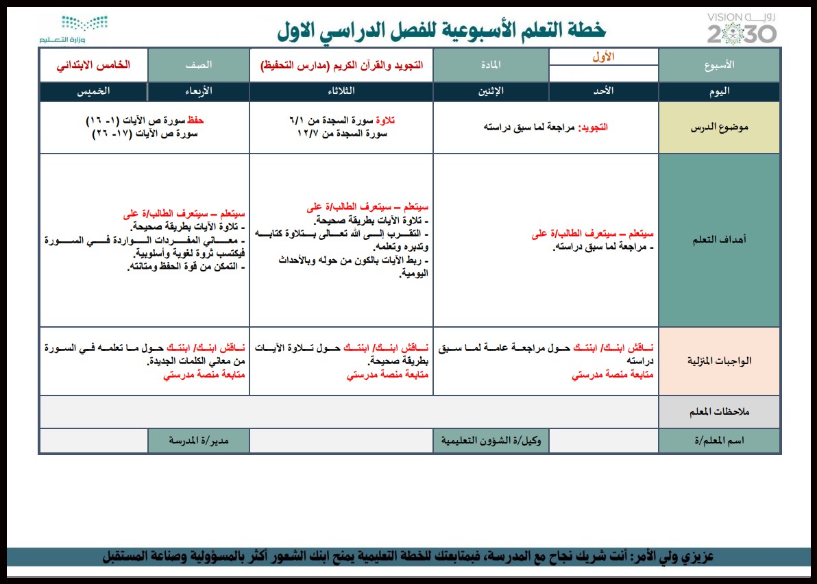 إختبارات تحفيظ قرآن الصف الخامس الابتدائي الفصل الدراسي الاول إختبارات تحفيظ قرآن الصف الخامس الابتدائي الفصل الدراسي الاول