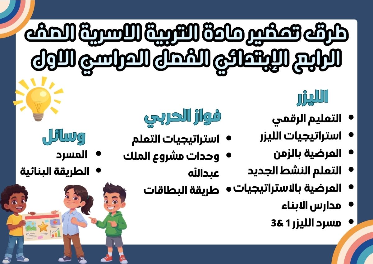 توزيع التربية الاسرية الصف الرابع الإبتدائي الفصل الدراسي الاول توزيع التربية الاسرية الصف الرابع الإبتدائي الفصل الدراسي الاول
