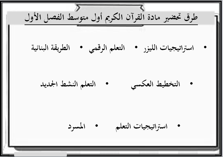 تحضير مادة القرآن الكريم أول متوسط فصل دراسي أول تحضير مادة القرآن الكريم أول متوسط فصل دراسي أول