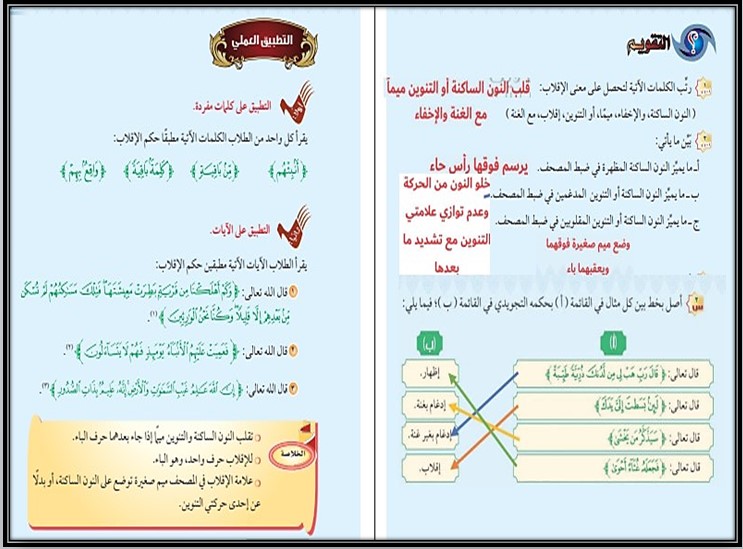 حل أسئلة مادة التجويد صف خامس ابتدائى الفصل الاول حل أسئلة مادة التجويد صف خامس ابتدائى الفصل الاول