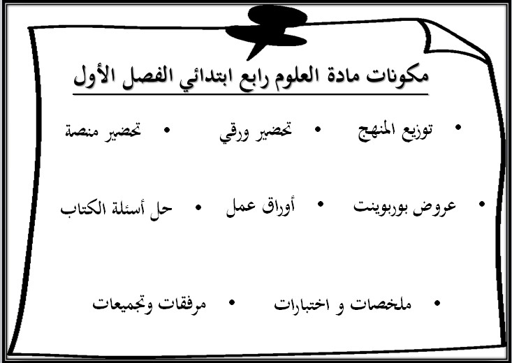 عروض باور بوينت مادة العلوم للصف الرابع الابتدائي الفصل الدراسي الاول عروض باور بوينت مادة العلوم للصف الرابع الابتدائي الفصل الدراسي الاول
