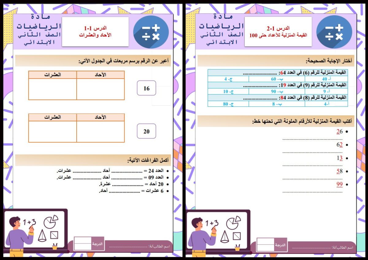 بوربوينت مادة الرياضيات للصف الثانى الابتدائي الفصل الدراسي الاول بوربوينت مادة الرياضيات للصف الثانى الابتدائي الفصل الدراسي الاول