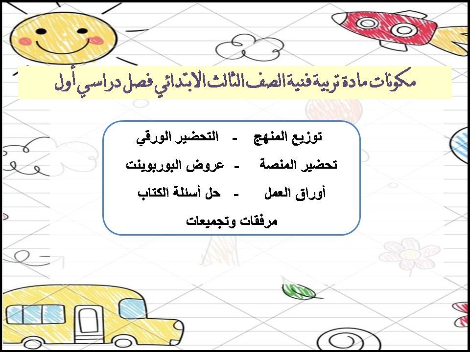أوراق عمل مادة تربية فنية الصف الثالث الابتدائي فصل دراسي أول أوراق عمل مادة تربية فنية الصف الثالث الابتدائي فصل دراسي أول