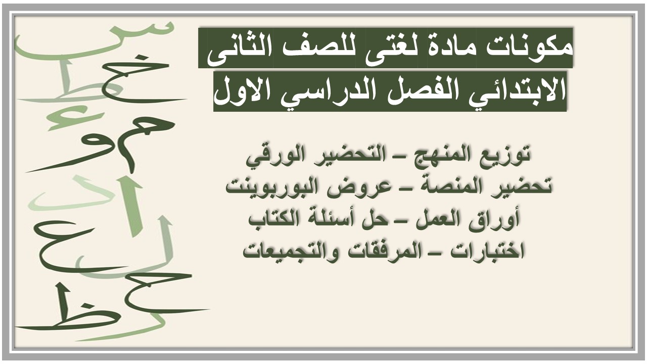 بوربوينت مادة لغتى للصف الثانى الابتدائي الفصل الدراسي الاول بوربوينت مادة لغتى للصف الثانى الابتدائي الفصل الدراسي الاول
