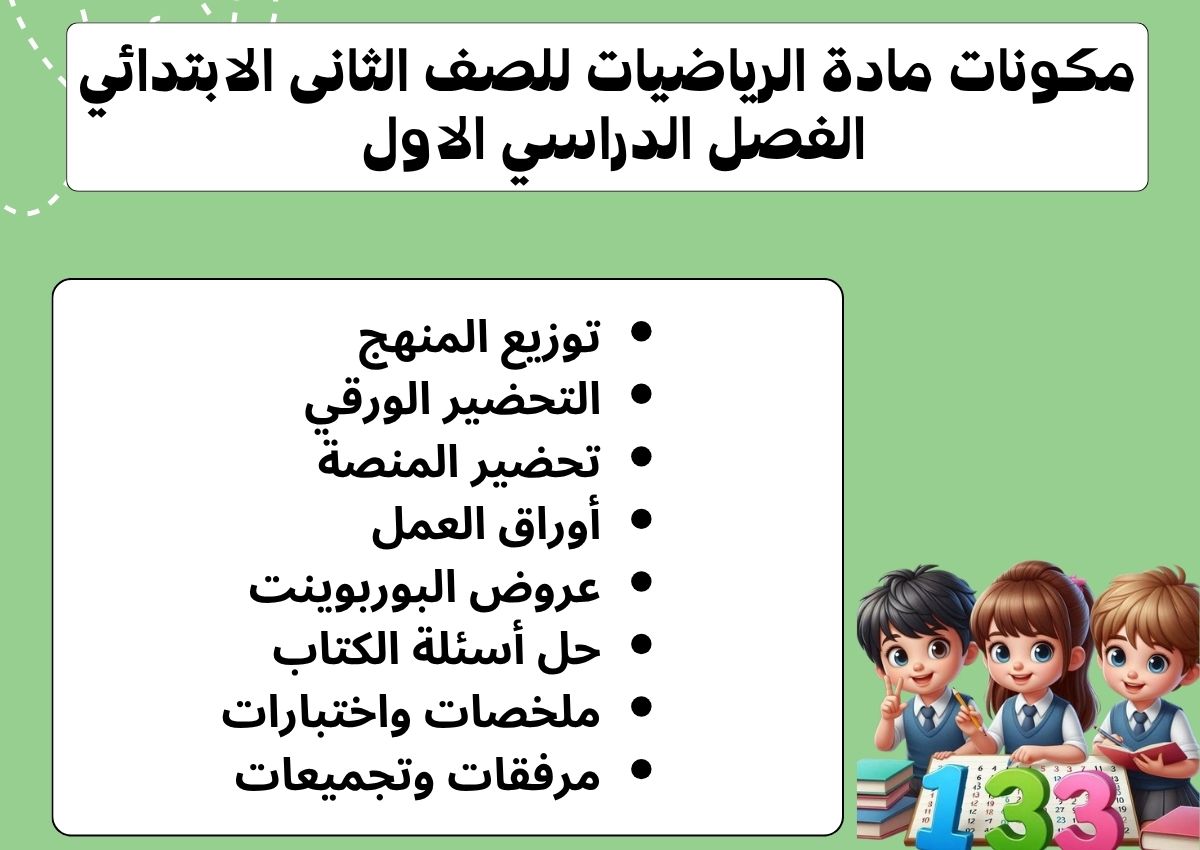 حل اسئلة مادة الرياضيات للصف الثانى الابتدائي الفصل الدراسي الاول حل اسئلة مادة الرياضيات للصف الثانى الابتدائي الفصل الدراسي الاول