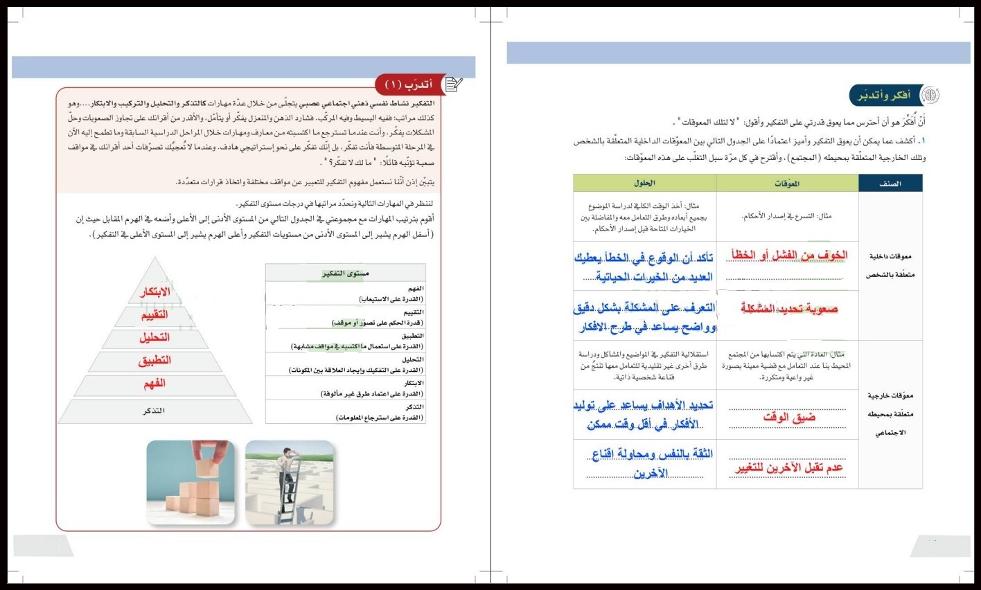 حل اسئلة مادة التفكير الناقد ثالث متوسط فصل أول حل اسئلة مادة التفكير الناقد ثالث متوسط فصل أول