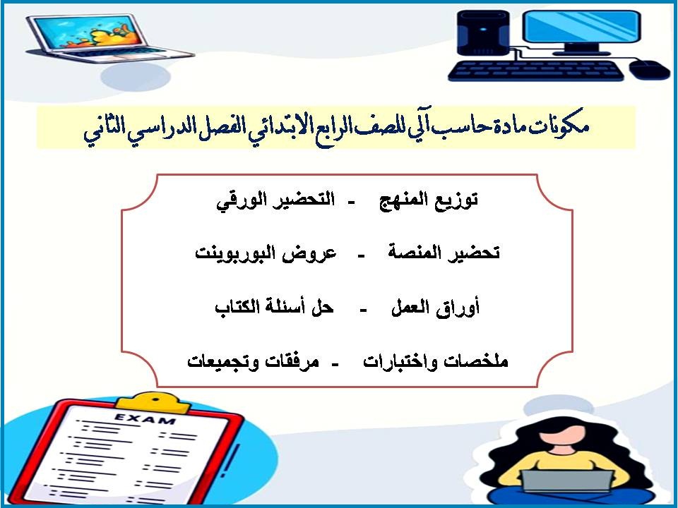 اوراق عمل مادة حاسب آلى للصف الرابع الابتدائي الفصل الدراسي الثاني اوراق عمل مادة حاسب آلى للصف الرابع الابتدائي الفصل الدراسي الثاني