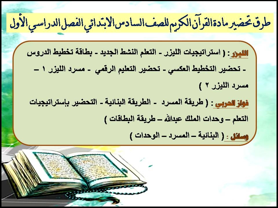 اوراق عمل مادة القرآن الكريم للصف السادس الابتدائي الفصل الدراسي الأول اوراق عمل مادة القرآن الكريم للصف السادس الابتدائي الفصل الدراسي الأول