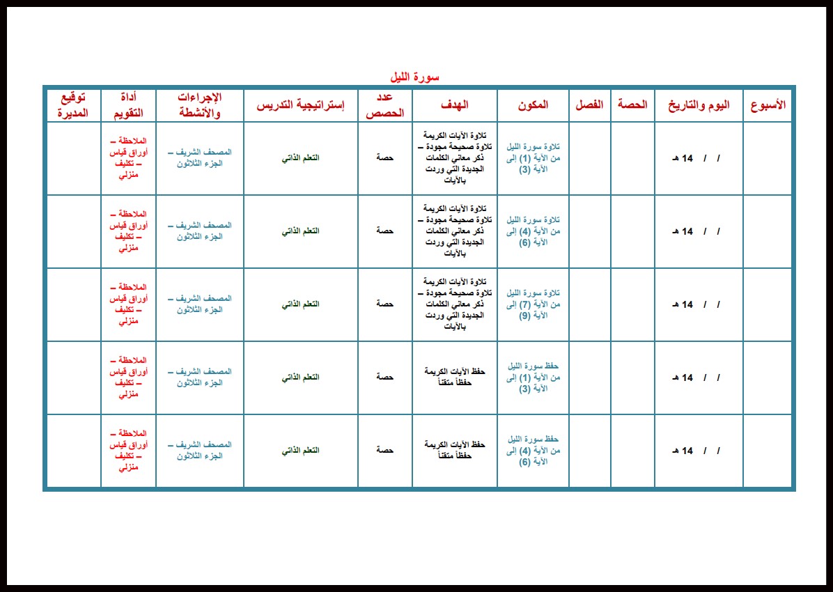 مهارات مادة القران الكريم للصف الثانى الابتدائي فصل دراسي اول مهارات مادة القران الكريم للصف الثانى الابتدائي فصل دراسي اول