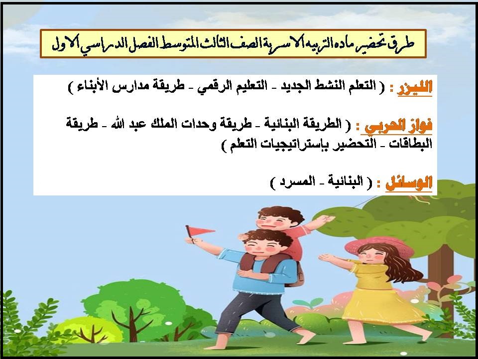 تحضير ماده التربيه الاسرية الصف الثالث المتوسط الفصل الدراسي الاول تحضير ماده التربيه الاسرية الصف الثالث المتوسط الفصل الدراسي الاول