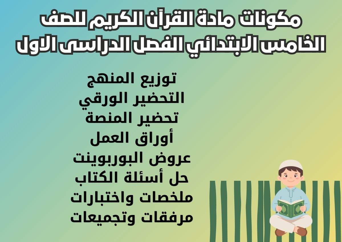 ورق عمل القرآن الكريم للصف الخامس الابتدائي الفصل الدراسى الاول ورق عمل القرآن الكريم للصف الخامس الابتدائي الفصل الدراسى الاول