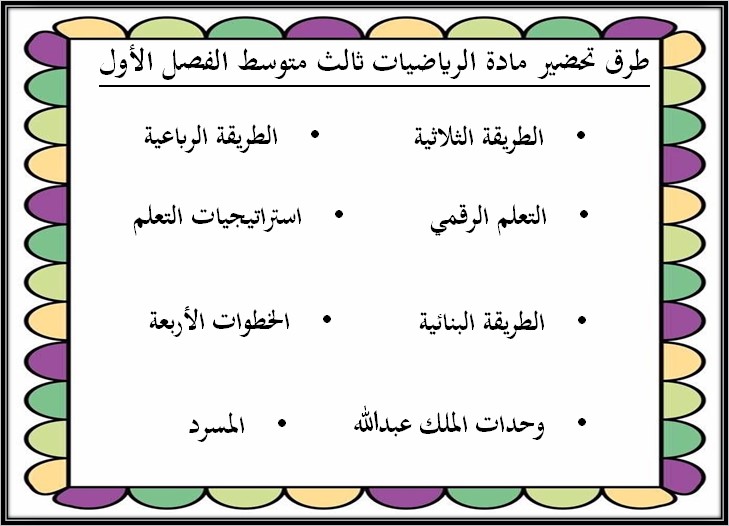 مهارات مادة الرياضيات الصف الثالث المتوسط الفصل الدراسي الاول مهارات مادة الرياضيات الصف الثالث المتوسط الفصل الدراسي الاول