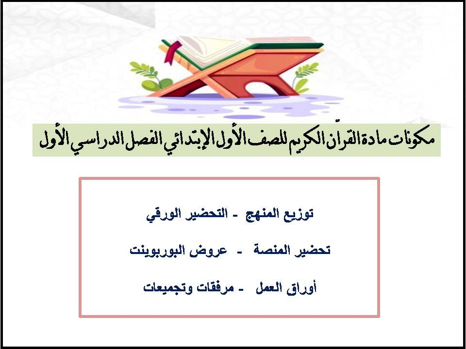 ورقة عمل مادة القراّن الكريم للصف الأول الإبتدائي الفصل الدراسي الأول ورقة عمل مادة القراّن الكريم للصف الأول الإبتدائي الفصل الدراسي الأول