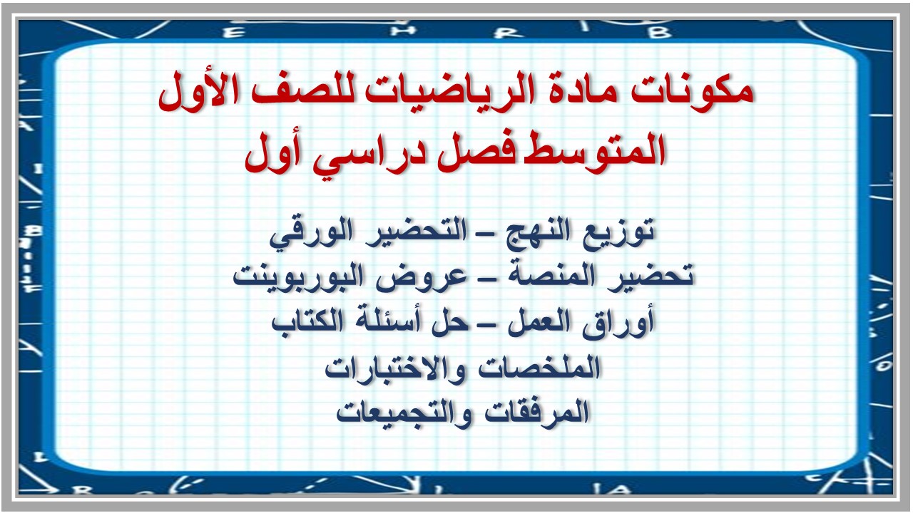 تحضير منصة مدرستي مادة الرياضيات للصف الأول المتوسط فصل دراسي أول تحضير منصة مدرستي مادة الرياضيات للصف الأول المتوسط فصل دراسي أول