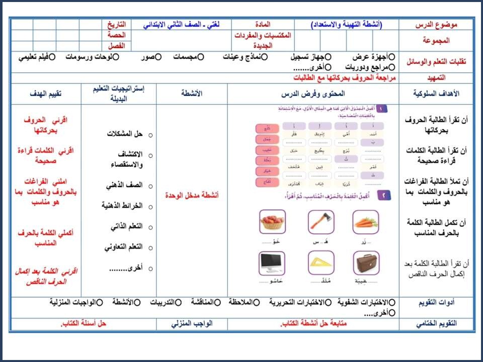 تحضير مادة لغتي للصف الثاني الإبتدائي الفصل الدراسي الأول تحضير مادة لغتي للصف الثاني الإبتدائي الفصل الدراسي الأول