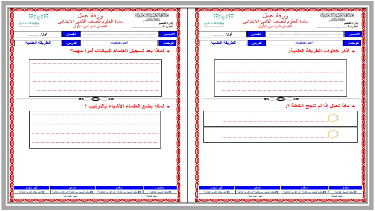 كتاب مادة العلوم الصف الثانى الابتدائي الفصل الدراسي الأول كتاب مادة العلوم الصف الثانى الابتدائي الفصل الدراسي الأول