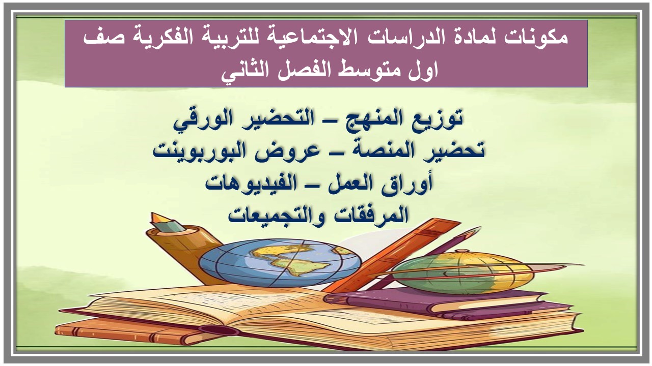 بوربوينت لمادة الدراسات الاجتماعية للتربية الفكرية صف اول متوسط الفصل الثاني بوربوينت لمادة الدراسات الاجتماعية للتربية الفكرية صف اول متوسط الفصل الثاني