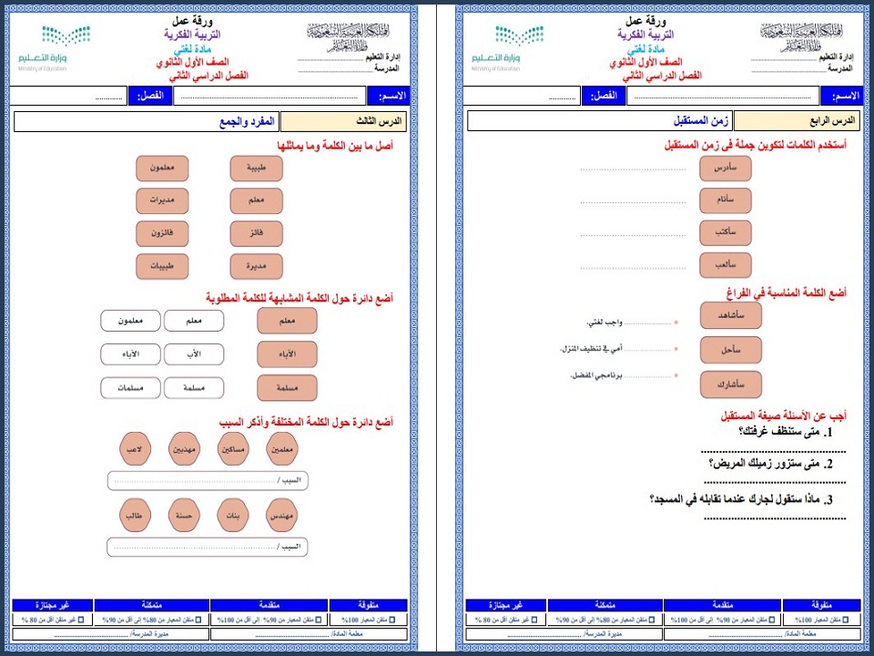 بوربوينت مادة لغتى للتربية الفكرية صف اول ثانوي الفصل الثاني بوربوينت مادة لغتى للتربية الفكرية صف اول ثانوي الفصل الثاني