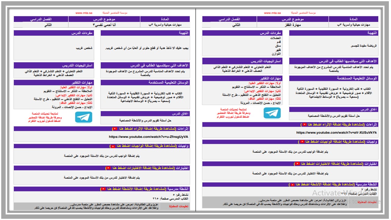 تحضير لمادة التربية الاسرية للتربية الفكرية الصف الثالث الابتدائي الفصل الثاني تحضير لمادة التربية الاسرية للتربية الفكرية الصف الثالث الابتدائي الفصل الثاني