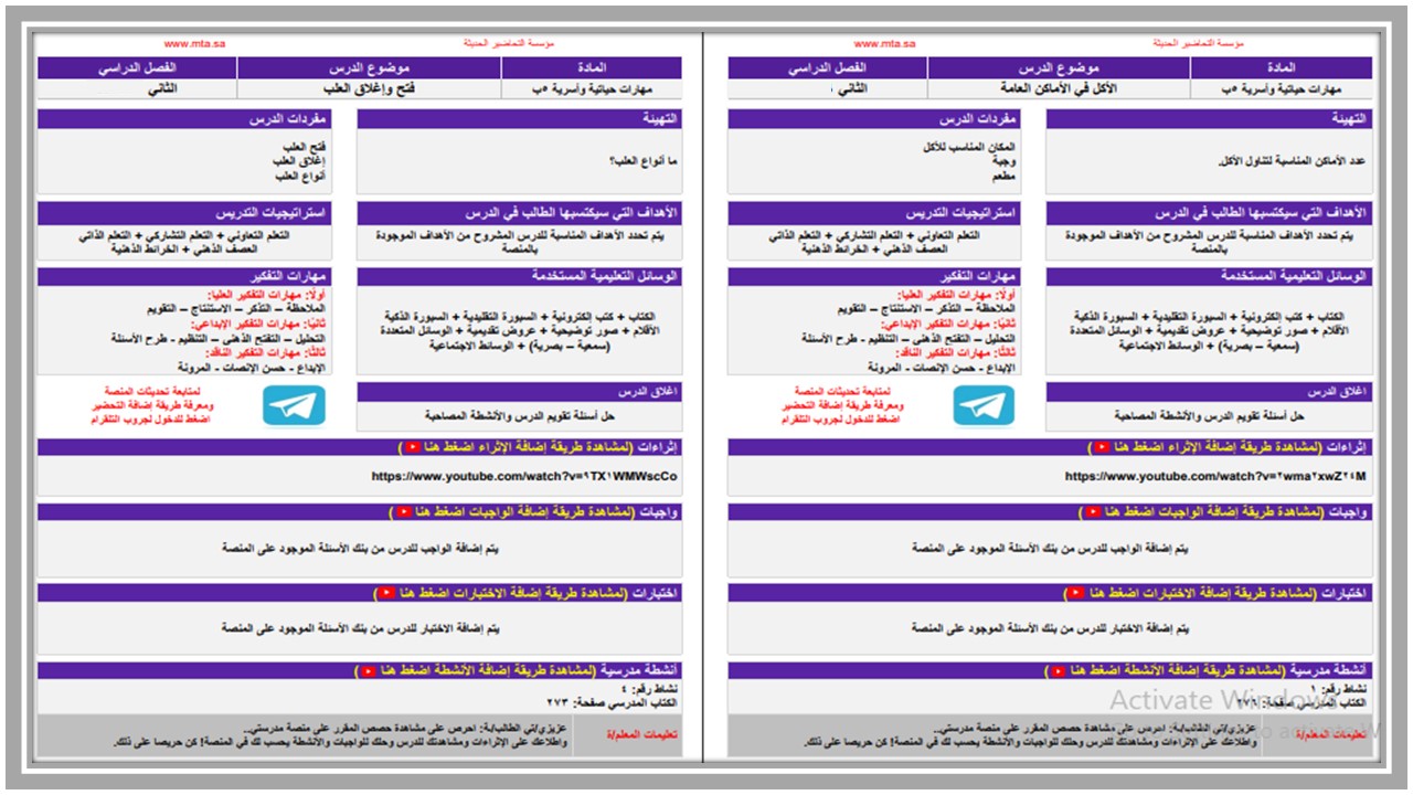 تحضير مادة التربية الأسرية التربية الفكرية الصف الخامس الابتدائي فصل دراسي ثاني تحضير مادة التربية الأسرية التربية الفكرية الصف الخامس الابتدائي فصل دراسي ثاني