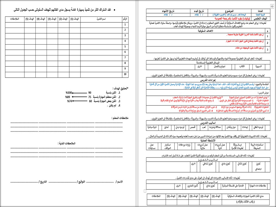 تحضير مادة التربية البدينة للتربية الفكرية الصف الثانى المتوسط الفصل الثاني تحضير مادة التربية البدينة للتربية الفكرية الصف الثانى المتوسط الفصل الثاني