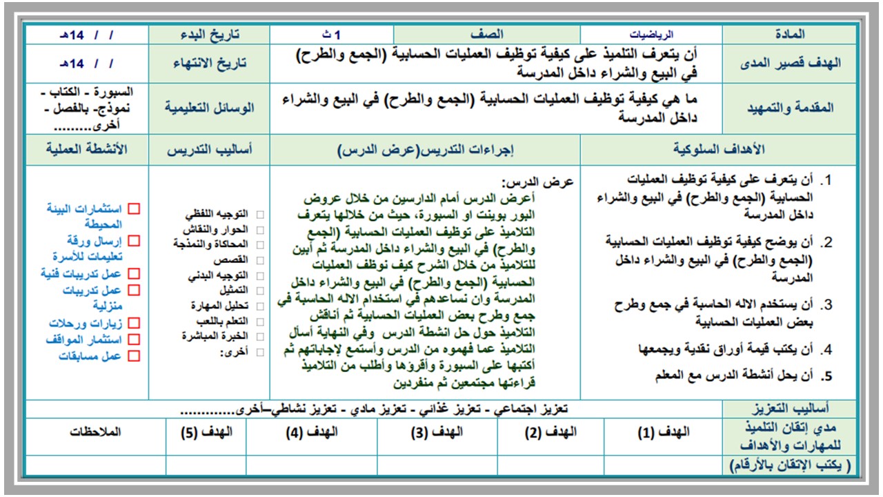 تحضير مادة الرياضيات للتربية الفكرية صف اول ثانوي الفصل الثاني تحضير مادة الرياضيات للتربية الفكرية صف اول ثانوي الفصل الثاني