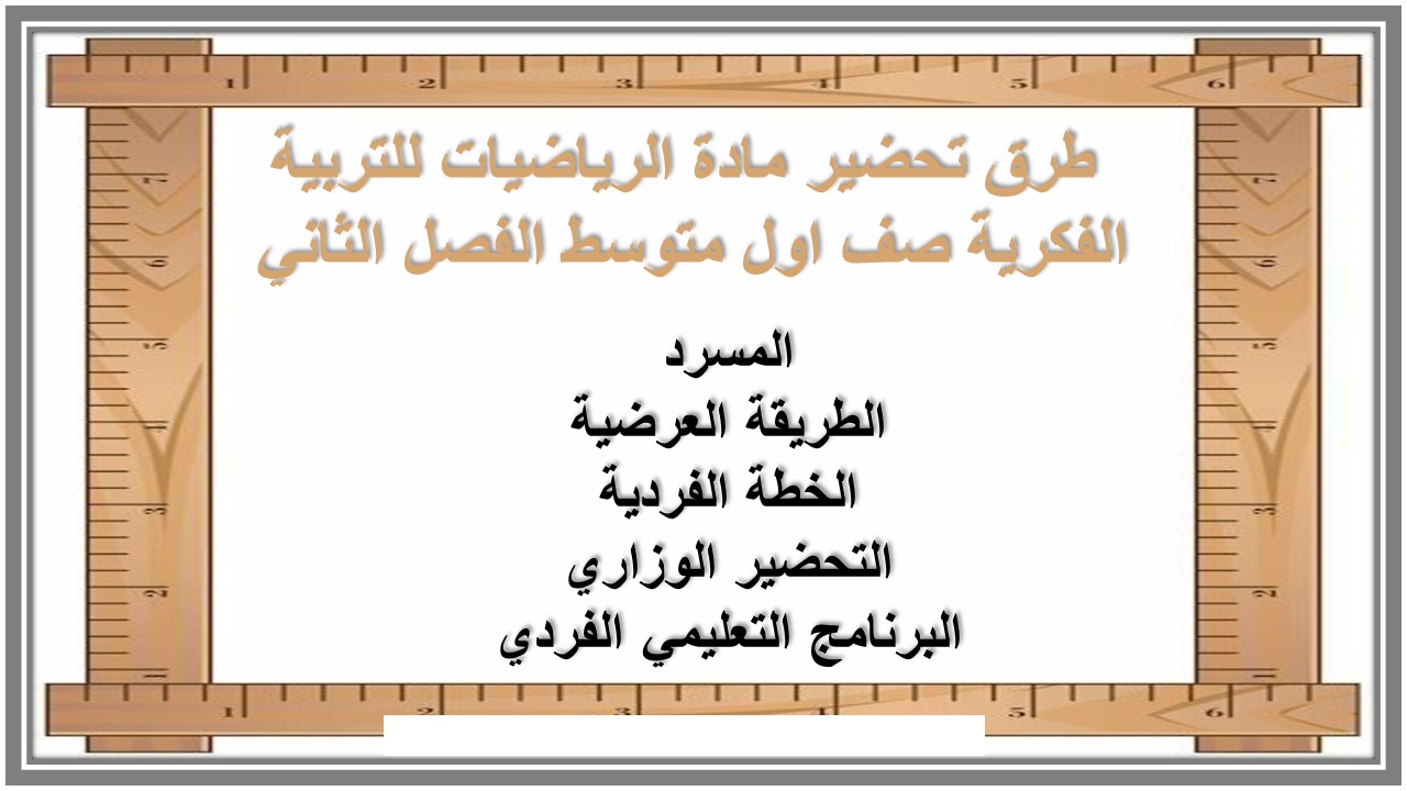 تحضير مادة الرياضيات للتربية الفكرية صف اول متوسط الفصل الثاني تحضير مادة الرياضيات للتربية الفكرية صف اول متوسط الفصل الثاني