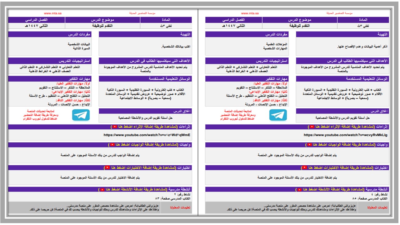 تحضير مادة لغتى التربية الفكرية الصف الثالث الثانوي الفصل الثاني تحضير مادة لغتى التربية الفكرية الصف الثالث الثانوي الفصل الثاني