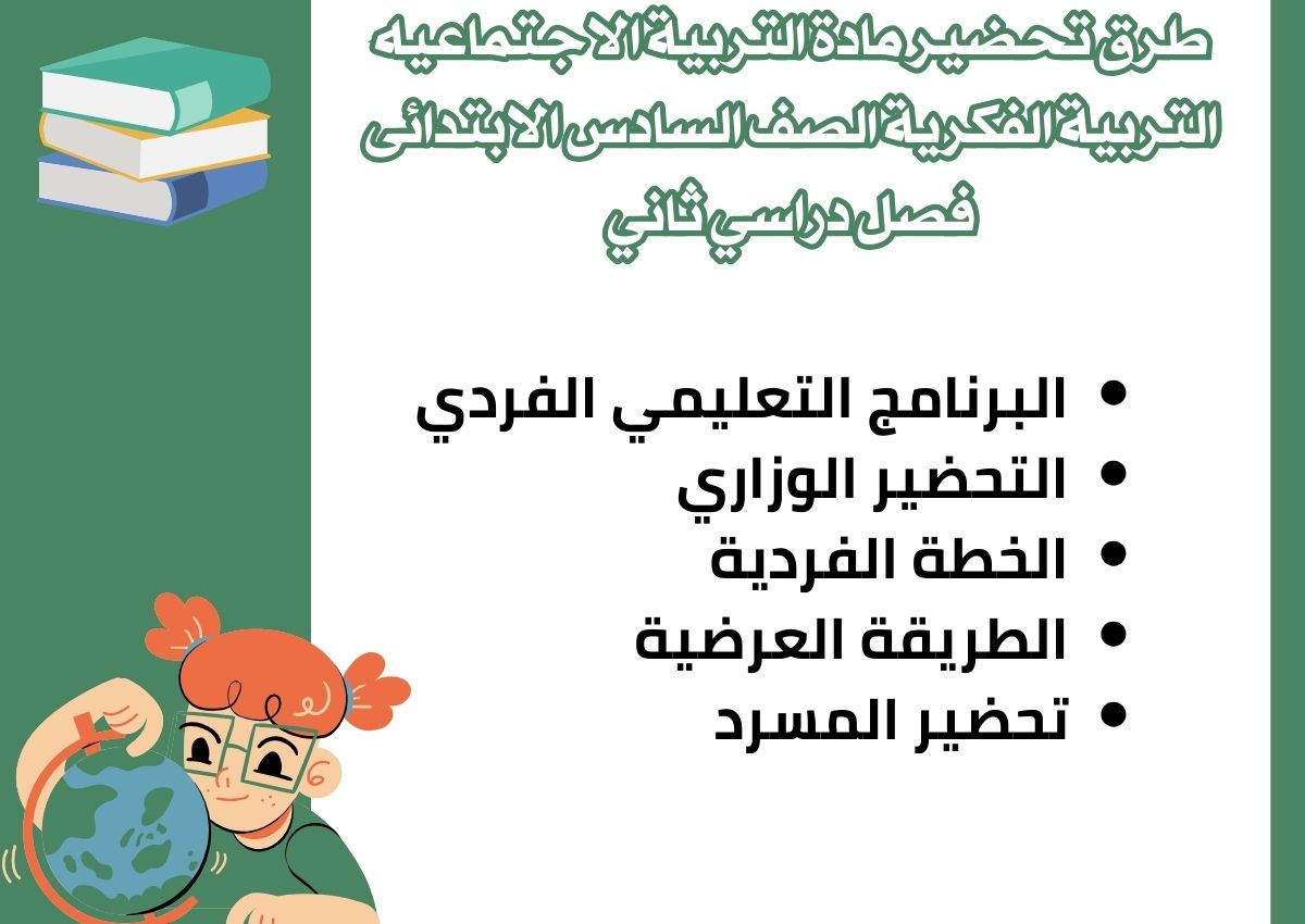 بوربوينت مادة التربية الاجتماعيه التربية الفكرية الصف السادس الابتدائى فصل دراسي ثاني بوربوينت مادة التربية الاجتماعيه التربية الفكرية الصف السادس الابتدائى فصل دراسي ثاني