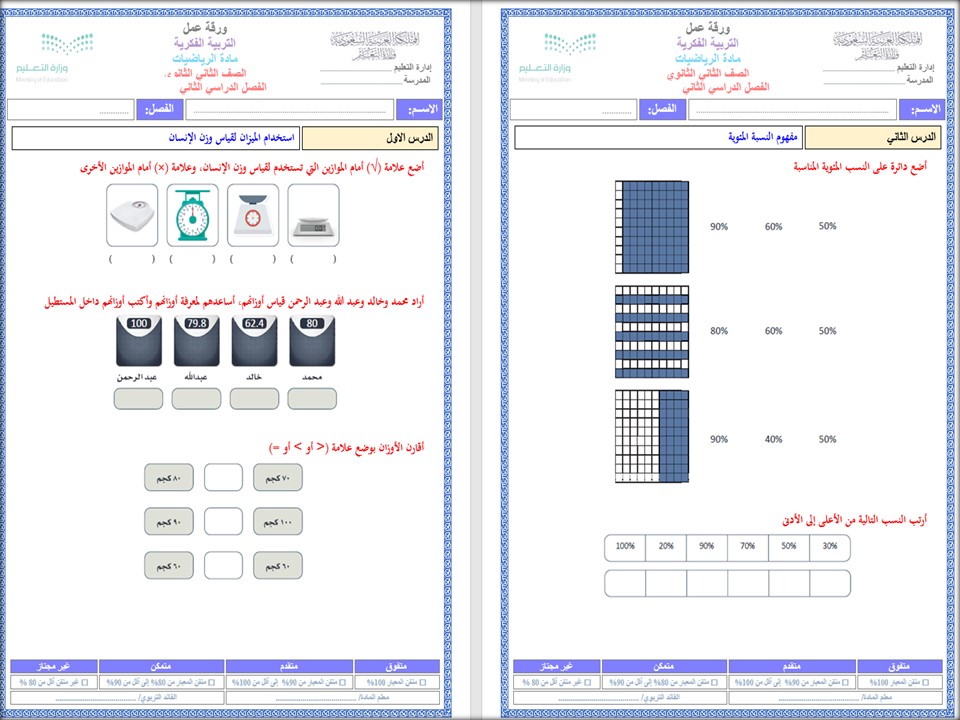 عروض بوربوينت مادة الرياضيات للتربية الفكرية الصف الثاني الثانوي الفصل الثاني عروض بوربوينت مادة الرياضيات للتربية الفكرية الصف الثاني الثانوي الفصل الثاني
