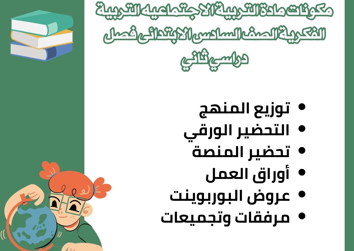 بوربوينت مادة التربية الاجتماعيه التربية الفكرية الصف السادس الابتدائى فصل دراسي ثاني بوربوينت مادة التربية الاجتماعيه التربية الفكرية الصف السادس الابتدائى فصل دراسي ثاني