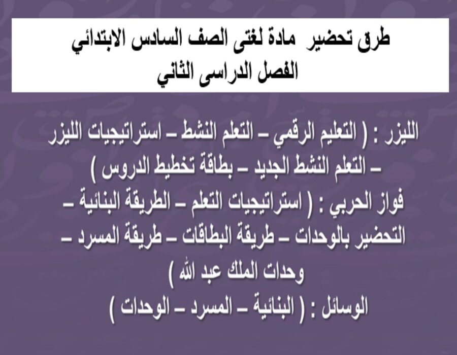 مهارات مادة لغتى الصف السادس الابتدائي الفصل الدراسى الثاني مهارات مادة لغتى الصف السادس الابتدائي الفصل الدراسى الثاني