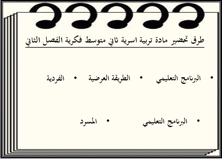 ورق عمل مادة التربية الاسرية الفكرية الصف الثاني المتوسط الفصل الثاني ورق عمل مادة التربية الاسرية الفكرية الصف الثاني المتوسط الفصل الثاني