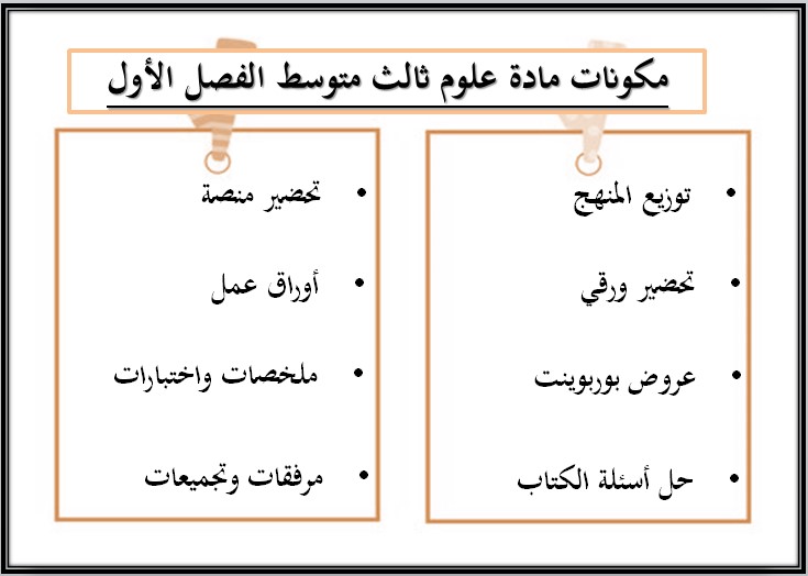 ملخص مادة العلوم الصف الثالث المتوسط الفصل الأول ملخص مادة العلوم الصف الثالث المتوسط الفصل الأول