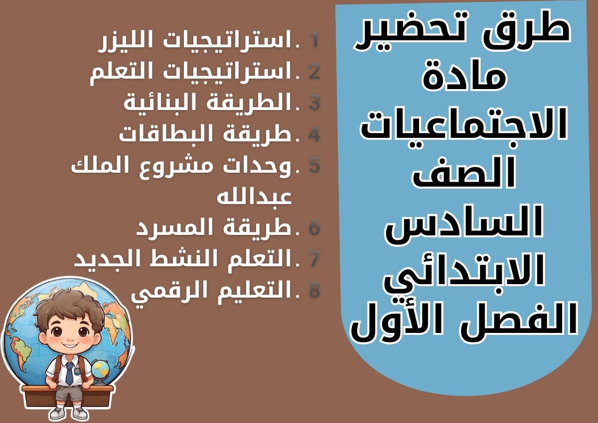 ملخص مادة الاجتماعيات الصف السادس الابتدائي الفصل الأول ملخص مادة الاجتماعيات الصف السادس الابتدائي الفصل الأول