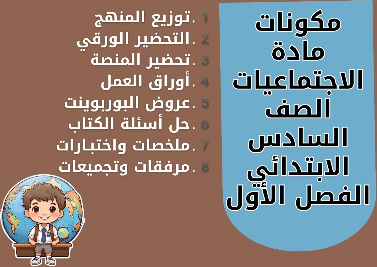ملخص مادة الاجتماعيات الصف السادس الابتدائي الفصل الأول ملخص مادة الاجتماعيات الصف السادس الابتدائي الفصل الأول