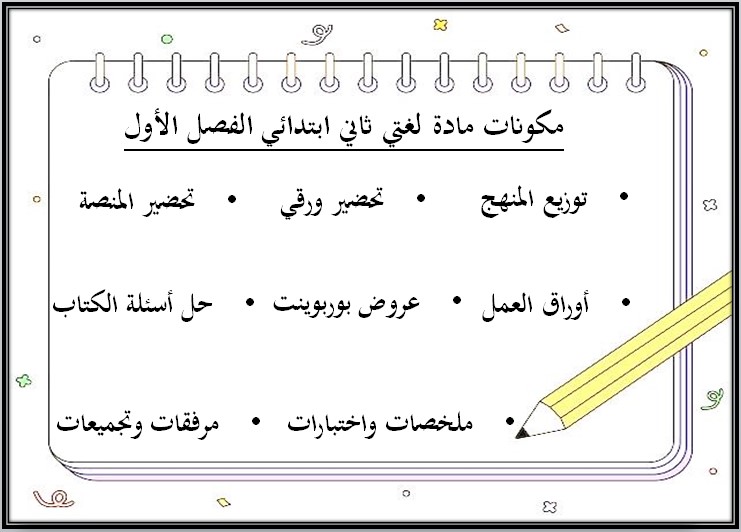ملخص لغتي الصف الثاني الابتدائي الفصل الأول ملخص لغتي الصف الثاني الابتدائي الفصل الأول