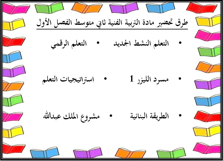 ملخص مادة التربية الفنية الصف الثاني المتوسط الفصل الأول ملخص مادة التربية الفنية الصف الثاني المتوسط الفصل الأول