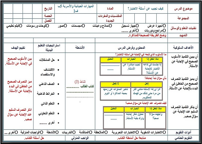 ملخص مادة التربية الأسرية الصف الخامس الابتدائي الفصل الأول ملخص مادة التربية الأسرية الصف الخامس الابتدائي الفصل الأول