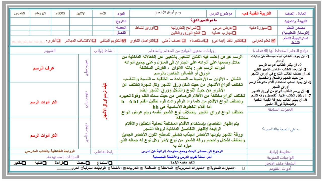 ملخص مادة التربية الفنية الصف الرابع الابتدائي الفصل الأول ملخص مادة التربية الفنية الصف الرابع الابتدائي الفصل الأول