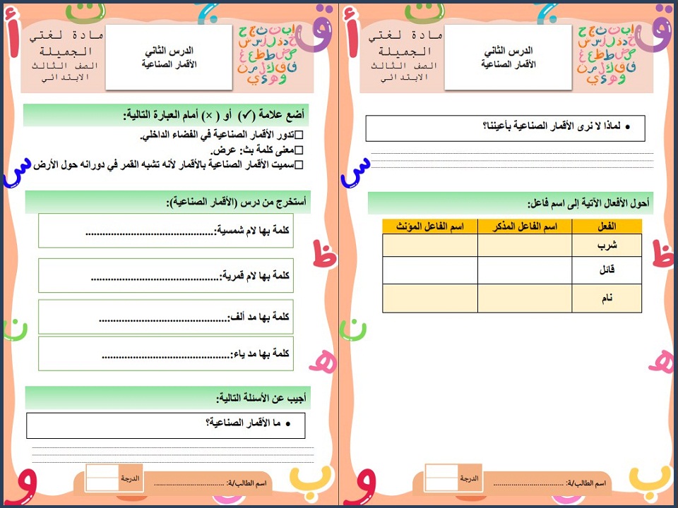 ملخص مادة لغتي الصف الثالث الابتدائي الفصل الأول ملخص مادة لغتي الصف الثالث الابتدائي الفصل الأول