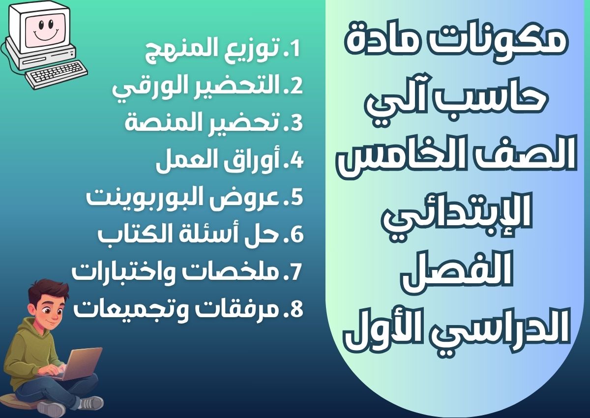 عروض باوربوينت مادة حاسب آلي الصف الخامس الإبتدائي الفصل الدراسي الأول عروض باوربوينت مادة حاسب آلي الصف الخامس الإبتدائي الفصل الدراسي الأول