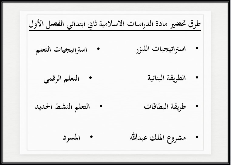 ملخص مادة دراسات إسلامية الصف الثاني الابتدائي الفصل الأول ملخص مادة دراسات إسلامية الصف الثاني الابتدائي الفصل الأول