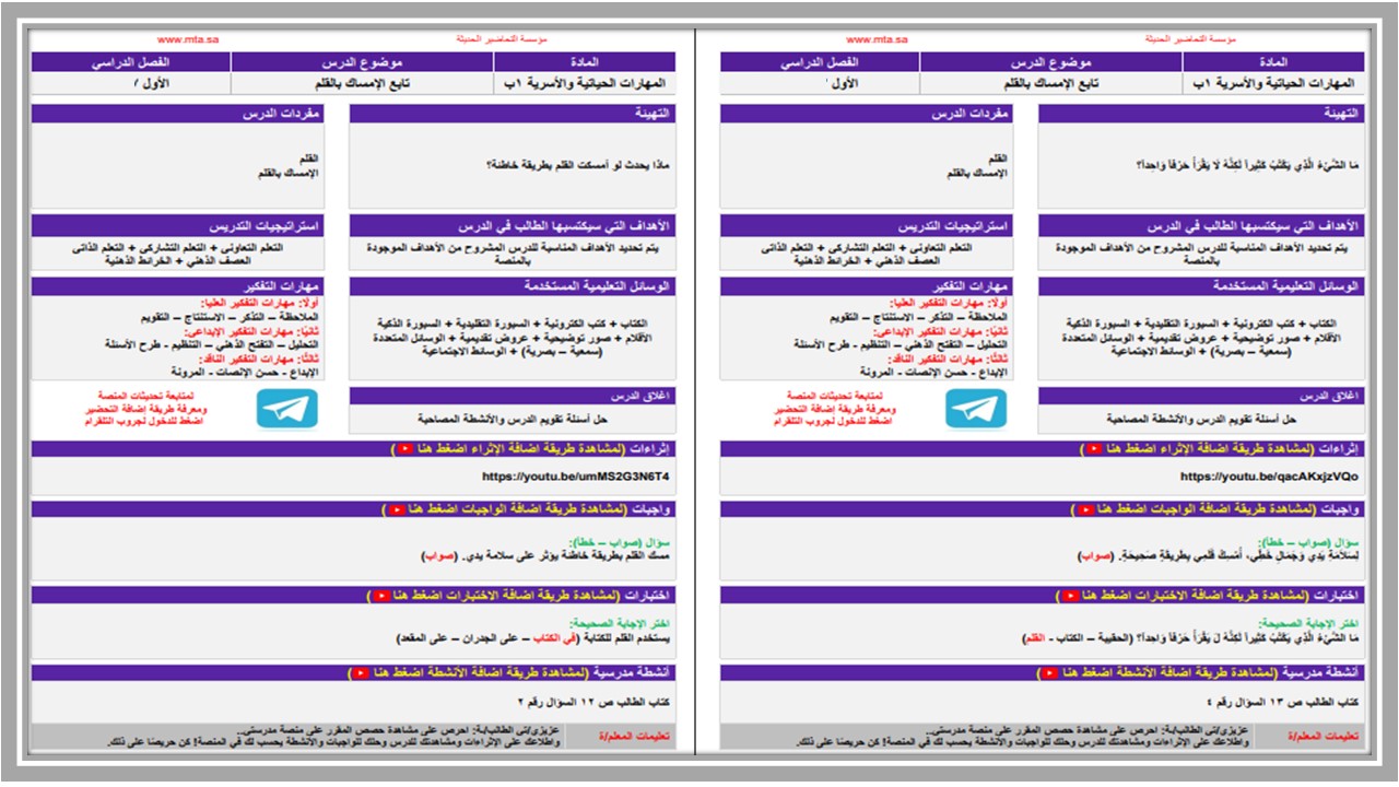 تحضير منصة مدرستي مادة تربية أسرية صف أول إبتدائي فصل دراسي اول تحضير منصة مدرستي مادة تربية أسرية صف أول إبتدائي فصل دراسي اول